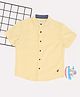 Pantaloons Junior Cotton Flax Woven Half Sleeves Solid Shirt - Yellow