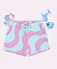 Pantaloons Junior Cotton Knit Waves Printed Shorts - Light Blue