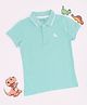Pantaloons Junior Cotton Knit Half Sleeves Solid Polo Tee - Aqua Blue