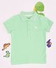 Pantaloons Junior Cotton Knit Half Sleeves Solid Polo Tee - Light Green