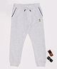 Pantaloons Junior Cotton Knit Friendly Waves Text Patch Detailed Track Pants - Grey