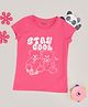 Pantaloons Junior Cotton Knit Half Sleeves Teddy Bear Printed Tee - Pink