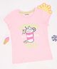 Pantaloons Junior Cotton Knit Half Sleeves Lemonade Printed Tee - Pink