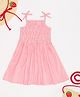 Pantaloons Junior Cotton Woven Sleeveless Checked Smock Detailed Dress - Pink