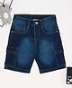 Pantaloons Junior Denim Mild Washed Shorts - Navy Blue