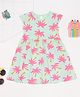 Pantaloons Junior Cotton Knit Cap Sleeves Tropical Theme Printed Dress - Light Green
