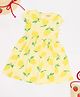 Pantaloons Junior Cotton Knit Cap Sleeves Lemons Printed Dress - Yellow
