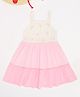 Pantaloons Junior Viscose Woven Sleeveless Floral Embroidered Dress - Pink