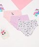 Pantaloons Junior Cotton Knit Pack Of 3 Unicorns Printed Panties - Light Lilac