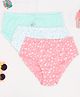 Pantaloons Junior Cotton Knit Pack Of 3 Hearts & Cat Printed Panties - Peony
