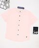 Pantaloons Junior Cotton Flax Woven Half Sleeves Solid Shirt - Baby Pink