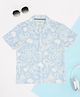 Pantaloons Junior Cotton Woven Half Sleeves Beach & Nautical Theme Printed Shirt - Light Blue
