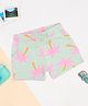 Pantaloons Junior Cotton Knit Tropical Theme Printed Shorts - Light Green