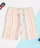 Pantaloons Junior Cotton Woven Striped Shorts - Multi Colour