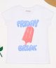 Pantaloons Junior Cotton Knit Half Sleeves Ice Cream Printed Tee - Off White
