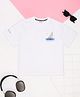 Pantaloons Junior Cotton Knit Half Sleeves Sailboat Printed Tee - White