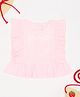 Pantaloons Junior Cotton Woven Sleeveless Floral Embroidered Peplum Top - Baby Pink