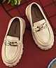 Steprite Metal Applique Detailed Boat Shoes - Cream