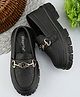 Steprite Metal Applique Detailed Boat Shoes - Black