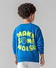 Bonfino 100% Cotton Knit Full Sleeves Sweatshirt With Front & Back Puff Print - Blue