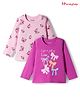 Honeyhap 100% Premium Cotton Knit Full Sleeves Tops With Bio Finish & Butterfly Print Pack Of 2 - Rosebud & Fairy Tale