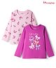 Honeyhap 100% Premium Cotton Knit Full Sleeves Tops With Bio Finish & Butterfly Print Pack Of 2 - Rosebud & Fairy Tale