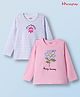 Honeyhap 100% Premium Cotton Knit With Bio Finish Tops with Floral & Stripe Pack of 2 - Fairy Tale & Bright White