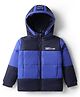 Primo Gino Woven Full Sleeves Color Blocked Hooded Padded Jacket With Text Print - Multicolor