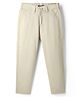 Pine Kids Cotton Elastane Woven Full length Solid Coloured Trouser - Beige