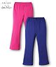 Arias Cotton Knit Full Length Solid Colour Leggings Pack Of 2 - Navy Blue & Pink