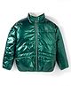 Primo Gino Woven Full Sleeves Reversible Puffer Quilted Jackets With LA Embroidery - Green & Off White