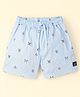 Dapper Dudes Striped & Typography Printed Shorts - Blue