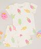 Pantaloons Baby Cotton Knit Half Sleeves Ice Cream Printed Coordinating Tee & Shorts Set - Snow White