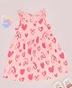 Pantaloons Baby Cotton Knit Sleeveless Hearts Printed Dress - Pink