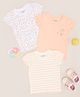 Pantaloons Baby Cotton Knit Pack Of 3 Half Sleeves Striped & Animals Printed Tee - Multi Colour