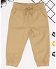 Pantaloons Baby Cotton Woven Solid Joggers - Beige