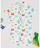 Pantaloons Baby Cotton Knit Half Sleeves Sea Life Printed Shirt & Coordinating Shorts Set - White