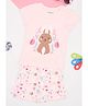 Pantaloons Baby Cotton Knit Half Sleeves Cute Bunny & Floral Printed Tee With Coordinating Shorts Set - Baby Pink