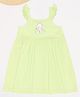 Pantaloons Baby Cotton Knit Frill Sleeves Tiny And Ever So Cute Text Printed Dress - Sharp Green