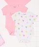 Pantaloons Baby Cotton Knit Pack of 2 Half Sleeves Hearts & Lovely Text Printed Onesies - Multi Colour