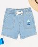 Pantaloons Baby Denim Sailboat Embroidered Shorts - Crystal Blue