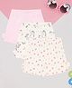 Pantaloons Baby Pack Of 3 Cotton Knit Unicorn & Stars Printed Shorts - Bright White & Pink