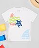 Pantaloons Baby Cotton Knit Half Sleeves Surf Text Printed Tee - Bright White