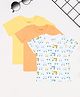 Pantaloons Baby Cotton Knit Pack Of 3 Half Sleeves Vehicles & Animals Printed Tees - Orange