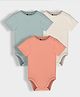 Orange Sugar 100% Cotton Knit Pack Of 3 Half Sleeves Solid Onesies - Multi Colour