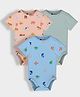 Orange Sugar 100% Cotton Knit Pack Of 3 Half Sleeves Solid & Sea Life Printed Onesies - Multi Colour