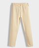 Orange Sugar Cotton Lycra Knit Solid Stretchable Leggings - Beige