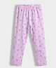 Orange Sugar Cotton Lycra Knit Tulips Printed Stretchable Leggings - Lavender