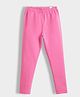 Orange Sugar Cotton Lycra Knit Solid Stretchable Leggings - Pink