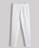 Orange Sugar Cotton Lycra Knit Solid Stretchable Leggings - White